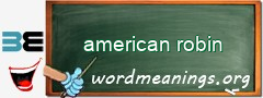 WordMeaning blackboard for american robin